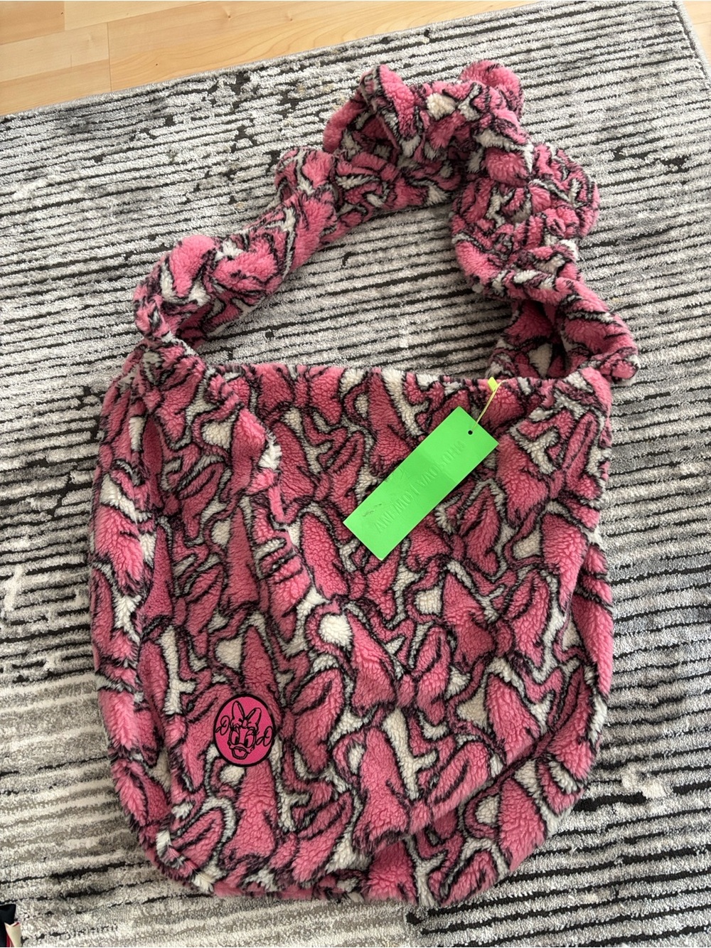 Chopova Lowena Pink Daffy Duck Large Tote Plush